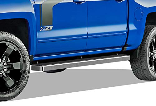 APS iBoard Estribos de 5 pulgadas Ajuste personalizado 2007-2018 Chevy Silverado Sierra y 2019 2500 HD 3500 HD Crew Cab (Excluye 07 Classic) (Incluye 19 1500 LD) (barras laterales Nerf Bars)