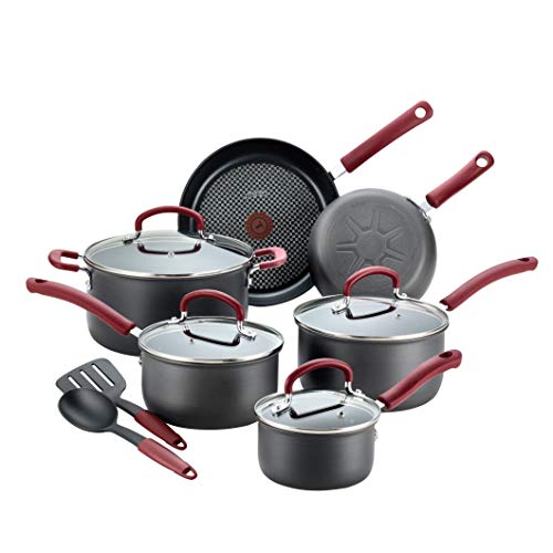 T-fal Juego de utensilios de cocina antiadherentes aptos para lavavajillas anodizados duros todo en uno