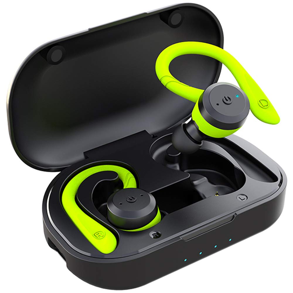  APEKX Auriculares Bluetooth Auriculares inalámbricos verdaderos con estuche de carga IPX7 Auriculares con sonido estéreo a prueba de agua Micrófono incorporado Auriculares intrauditivos Graves profundos...