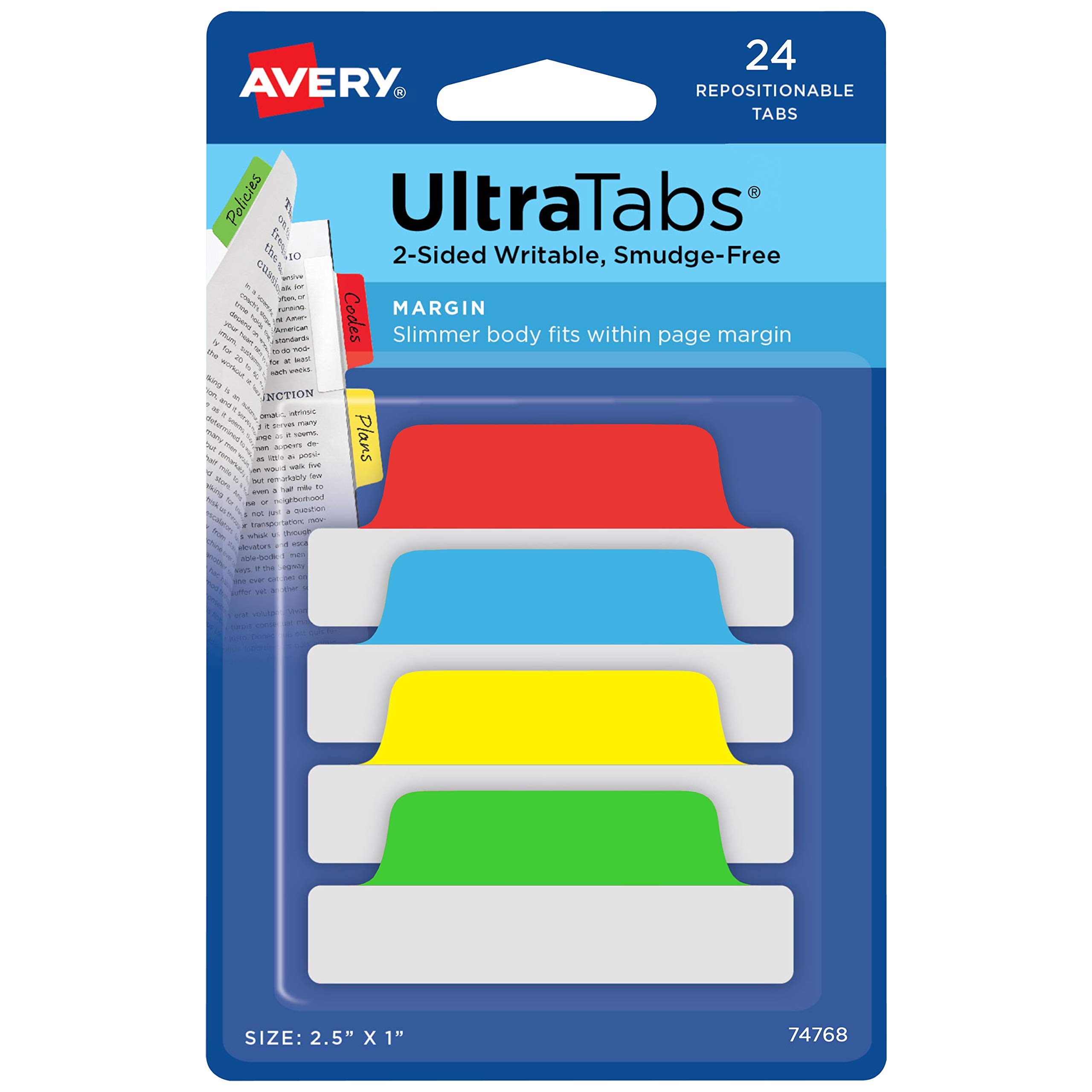 Avery Margin Ultra Side Escribible Colores Surtidos 24 ...