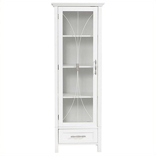 Elegant Home Fashions Gabinete de lino Delaney en blanc...