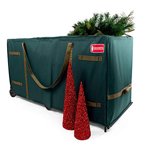  TreeKeeper [Almacenamiento gigante para árboles rodantes] - Bolsa de almacenamiento para árboles de Navidad de 15 pies | Marco resistente con ruedas para adaptarse a árboles artificiales de hasta 15...