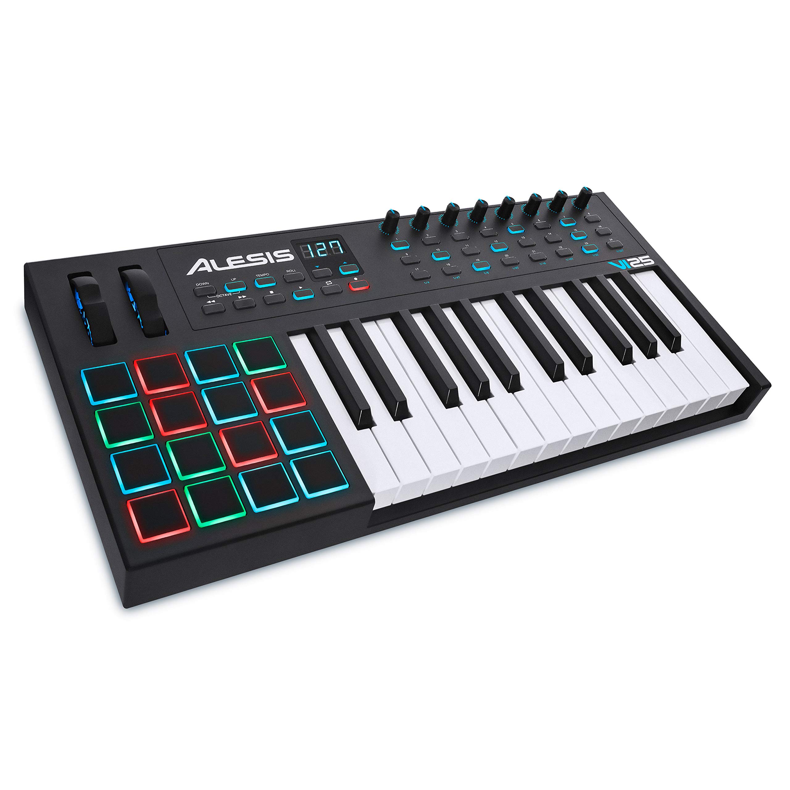 Alesis VI25 | Controlador de teclado MIDI USB de 25 teclas con 16 pads