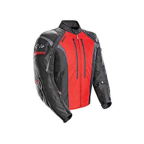 Joe Rocket Atomic 5.0 Chaqueta de moto de carretera textil para hombre - Negro/Rojo / X-Large