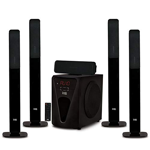 Acoustic Audio by Goldwood Acoustic Audio AAT5005 Bluetooth Tower 5.1 Sistema de altavoces de cine en casa con subwoofer activo de 8'