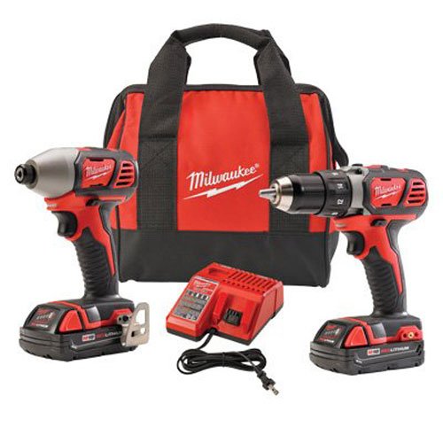 Milwaukee 2691-22 Kit combinado de atornillador de impacto y taladro compacto de 18 voltios