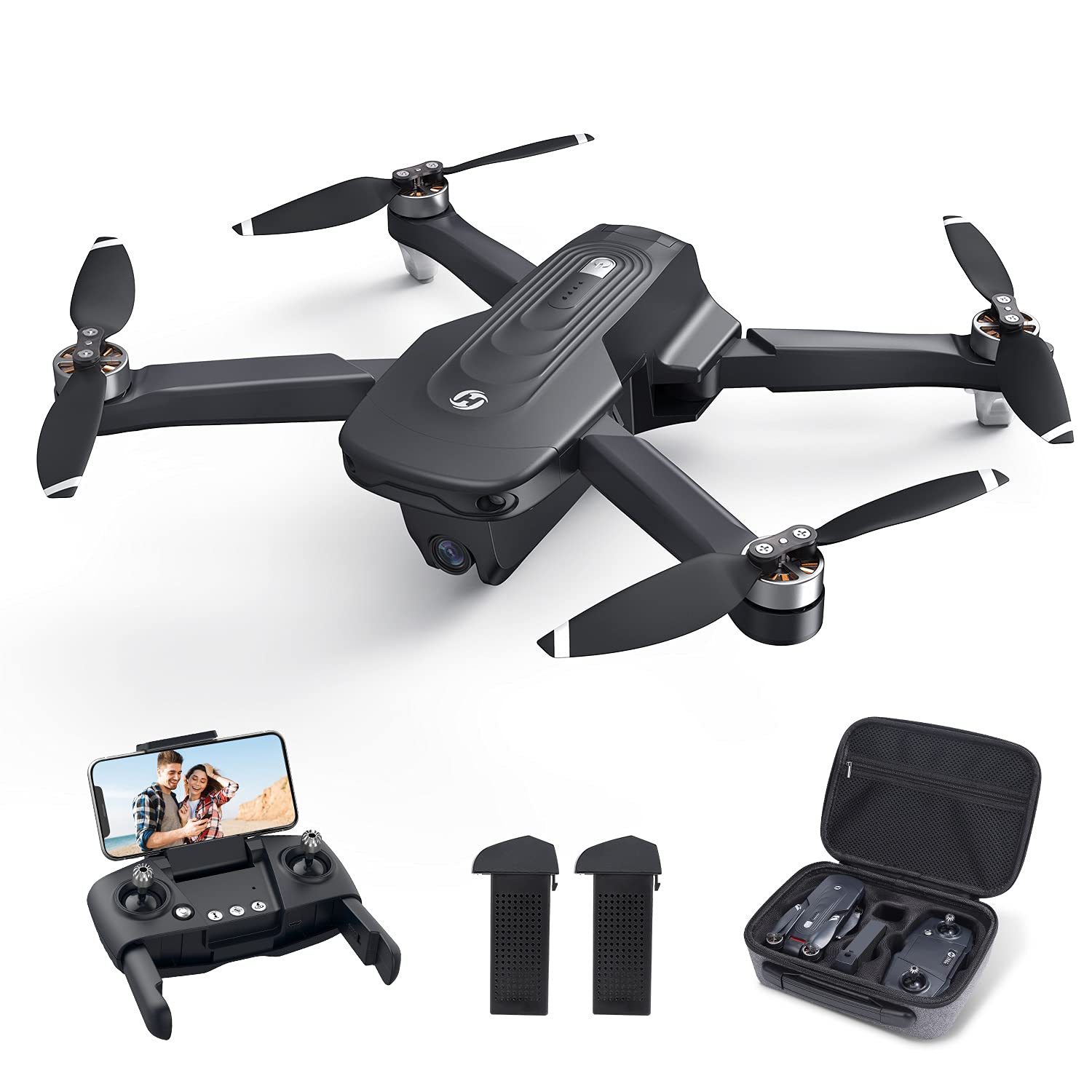  Holy Stone "Dron GPS con cámara 4K para adultos - Cuadricóptero RC HS175D con retorno automático, Sígueme, Motor sin escobillas, Vuelo circular, Vuelo de punto de referencia, Retención de altitud,...