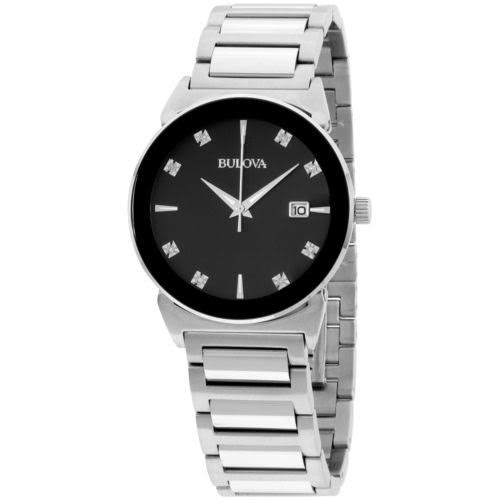 Bulova Reloj de plata de cuarzo japonés con pantalla analógica 96D121 para hombre