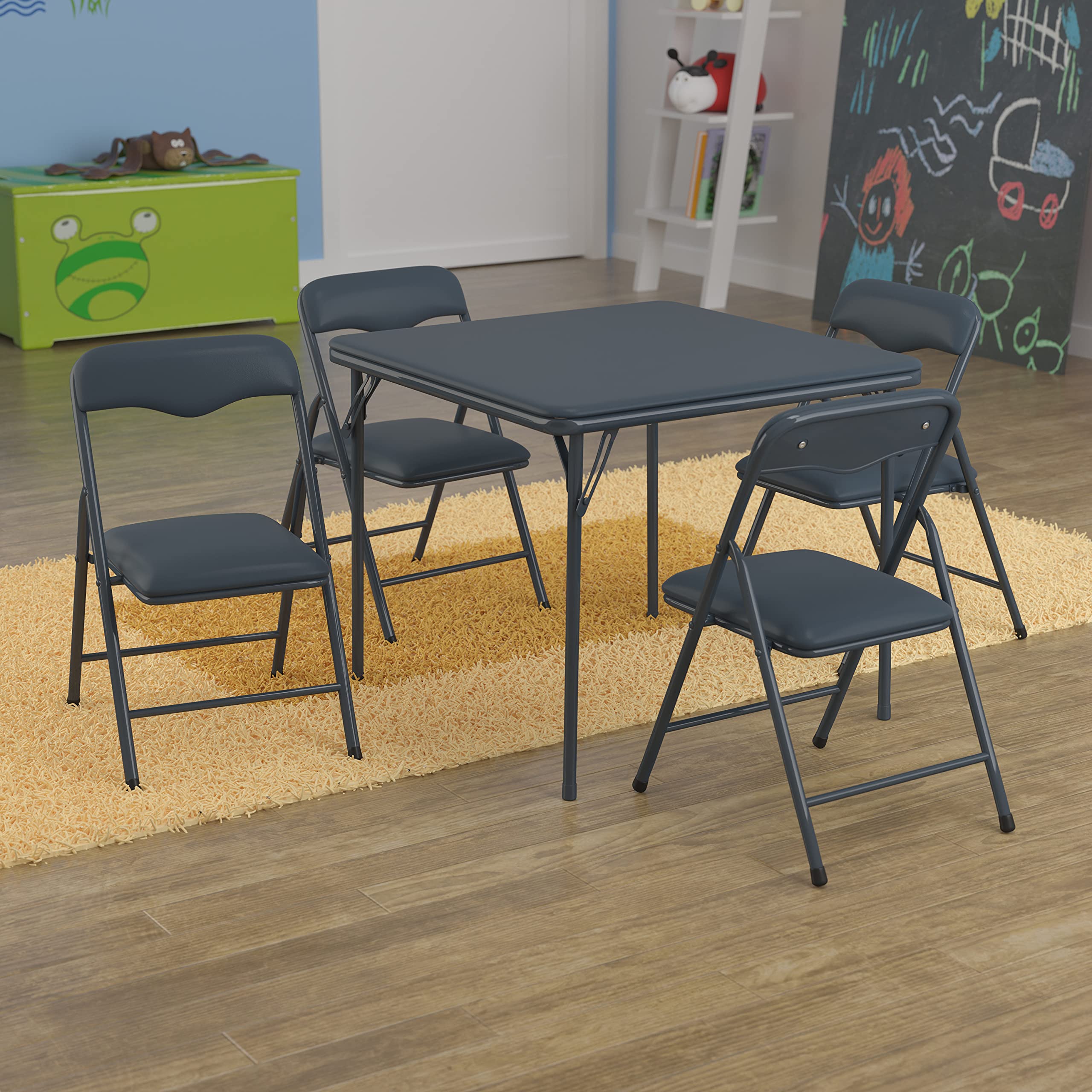 Flash Furniture Juego de mesa y silla plegable Kids Nav...