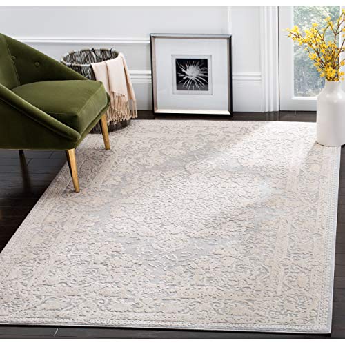 Safavieh Colección Reflection RFT664C Alfombra gris claro y crema (cuadrado de 6'7 ')