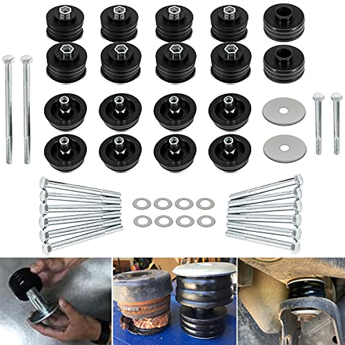 Bonbo KF04060BK Kit de bujes de montaje en carrocería para Ford F250 F350 Super Duty 2008-2016 2WD 4WD Montajes de cabina de cuerpo de poliuretano y mangas de acero y hardware (negro)