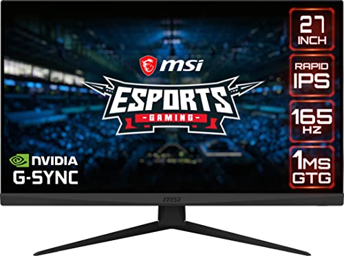  MSI Optix G273QF Relación de aspecto 16:9 Antirreflejo Bisel súper estrecho 1 ms 2560 x 1440 (QHD) Frecuencia de actualización de 165 Hz Ajuste de inclinación Monitor para juegos IPS rápido de 27'...