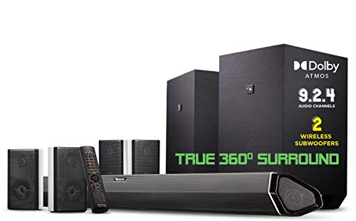  Nakamichi Barra de sonido Shockwafe Ultra 9.2.4 Channel 1000W Dolby Atmos/DTS:X con subwoofers duales de 10' (inalámbricos) y 4 altavoces envolventes traseros. Disfruta de graves explosivos Plug and...