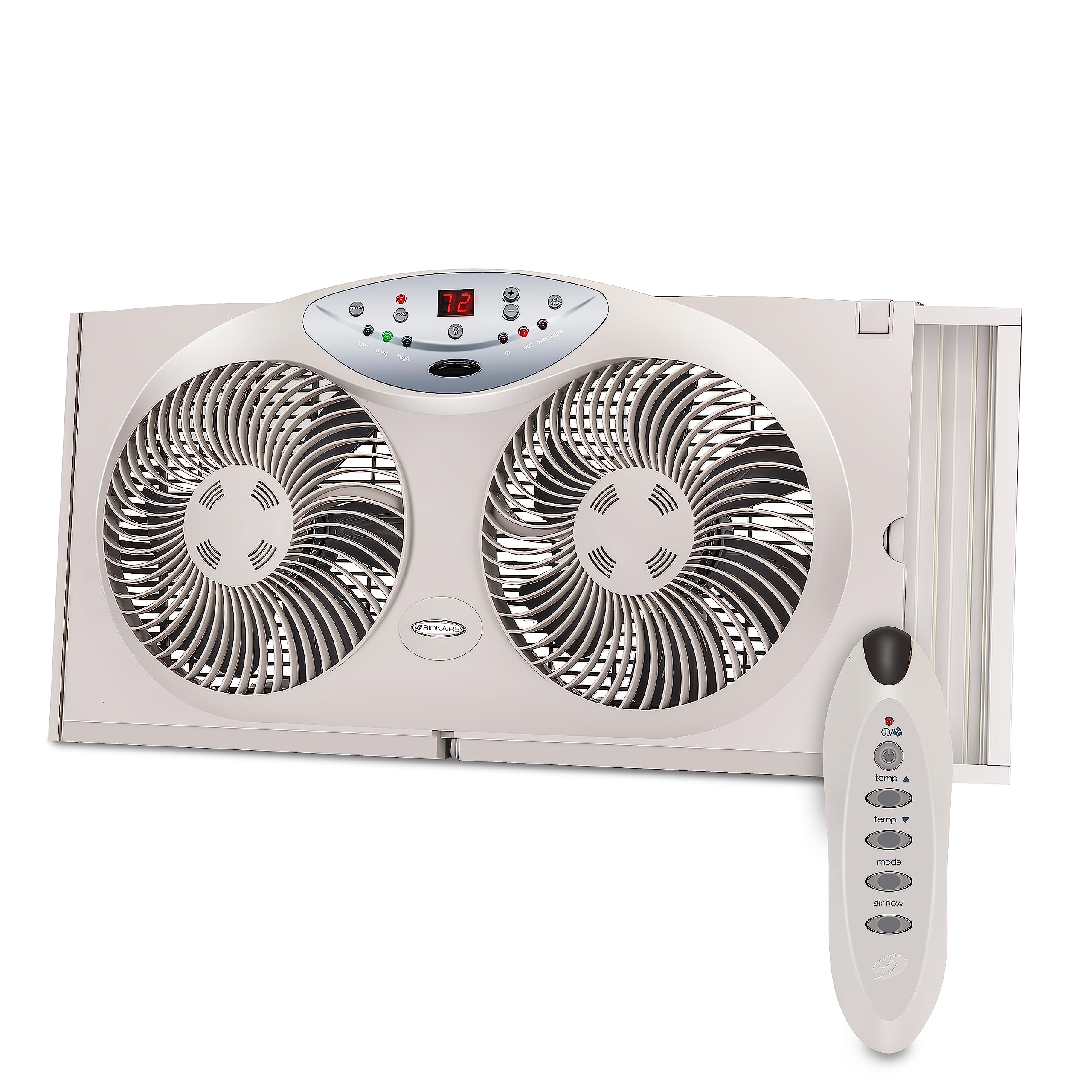 Bionaire Ventilador de ventana delgada con controles manuales (BWF0502M-WM)