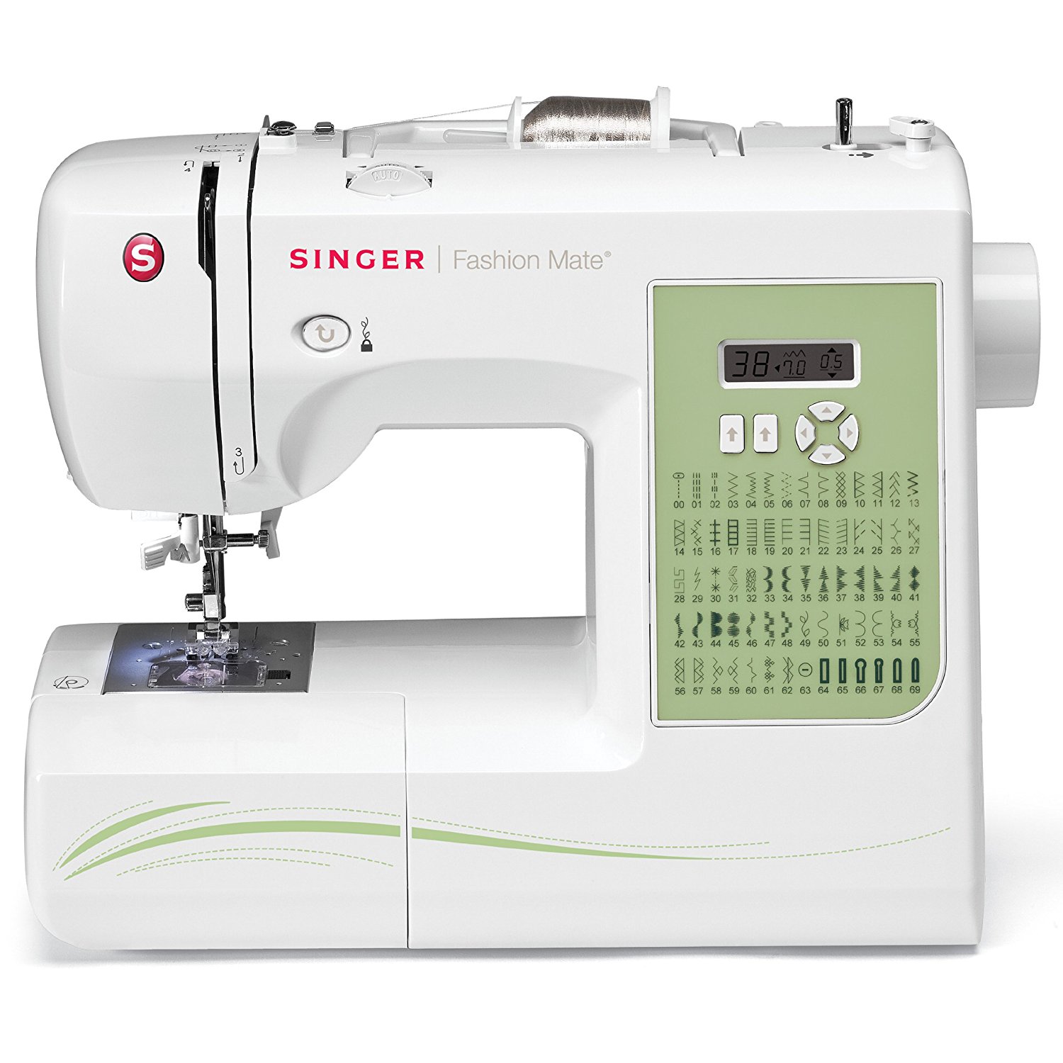 Singer 7256 Fashion Mate Máquina de coser computarizada de brazo libre de 70 puntadas con enhebrador automático de agujas