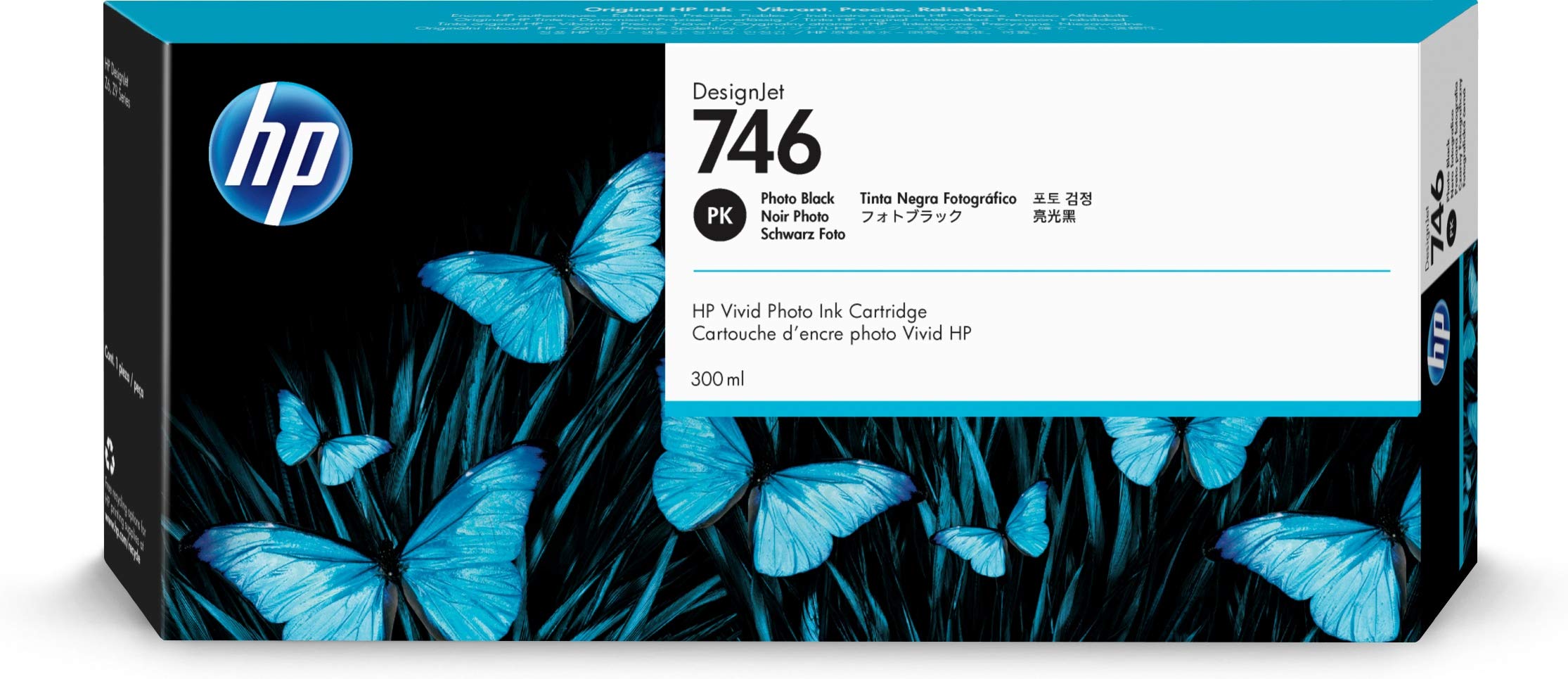 HP Cartucho de tinta original 746 Photo Black de 300 ml...