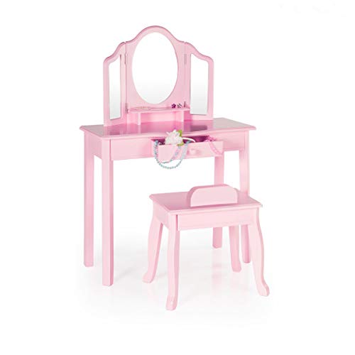 Guidecraft Tocador y taburete - Rosa: Juego de mesa y s...